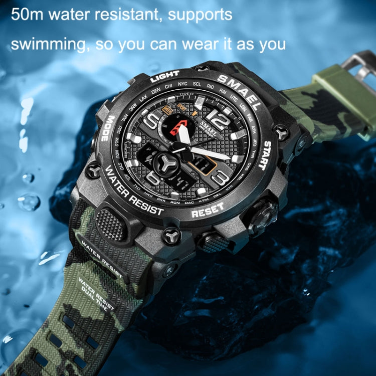 SMAEL 1545D Chronograph Calendar Alarm Clock Night Light Waterproof Watch Outdoor Men Watch(Khaki) - Sport Watches by SMAEL | Online Shopping UK | buy2fix