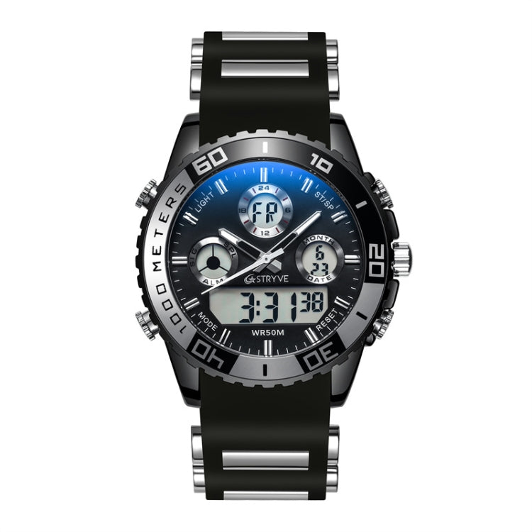 STRYVE S8023 Sports Watch Nights Light Waterproof Timing Alarm Men Watch(Black) - Sport Watches by STRYVE | Online Shopping UK | buy2fix