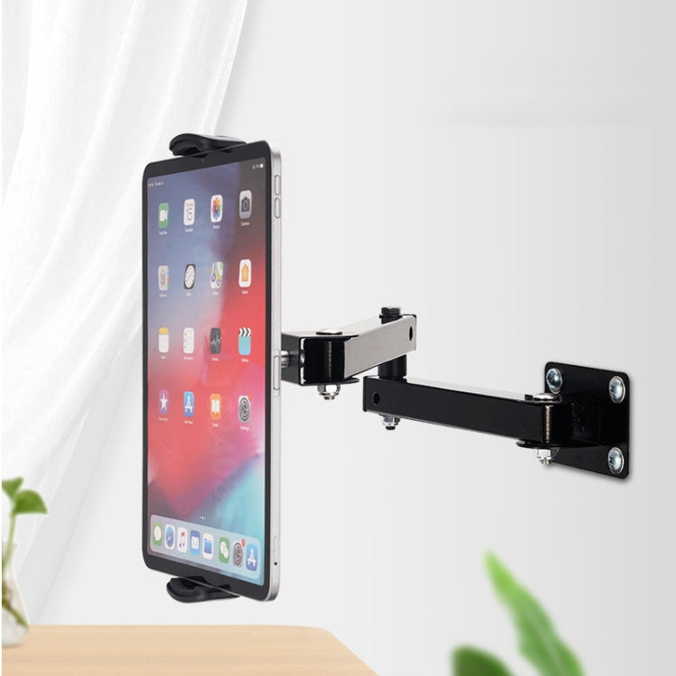 Wall Mount Tablet Cell Phone Stand Long Arm Stretchable Holder for 4-13 inch Devices(Two Sections) - Lazy Bracket by buy2fix | Online Shopping UK | buy2fix