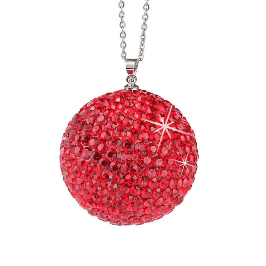 Car Diamond Crystal Ball Rearview Mirror Decoration Pendant(Red) - In Car by buy2fix | Online Shopping UK | buy2fix