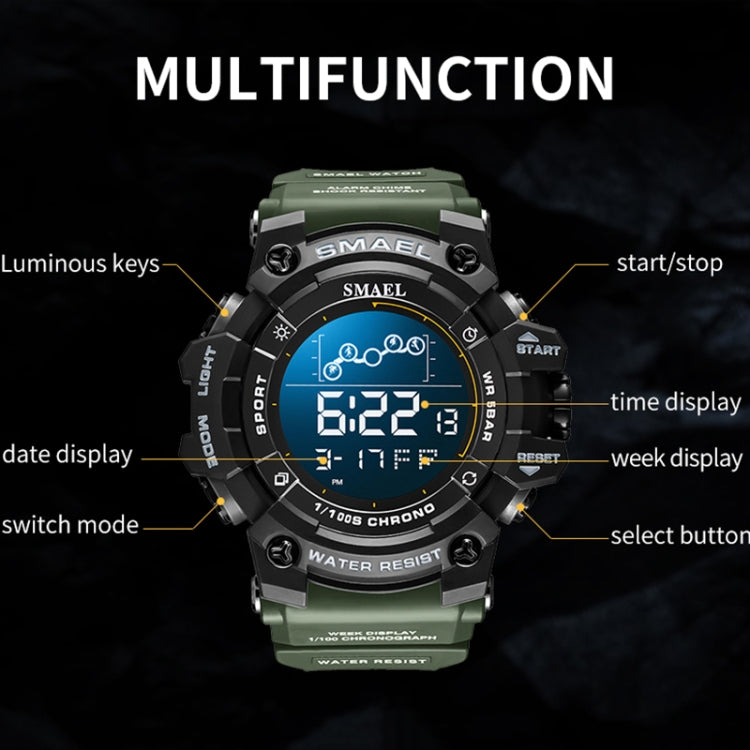 SMAEL 8082 Outdoor Waterproof Sports Multifunctional Luminous Timing Electronic Watch(Black) - Sport Watches by SMAEL | Online Shopping UK | buy2fix