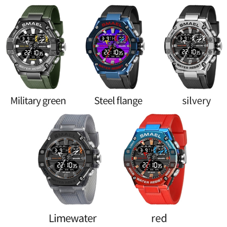 SMAEL 8066 Outdoor Electronic Sports Watch Alloy Colorful Multifunctional Men Watch(Red) - Sport Watches by SMAEL | Online Shopping UK | buy2fix