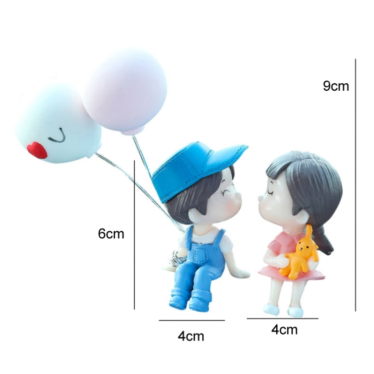 2pcs Car Ornament Ornament Lovely Kissing Couple Doll, Color: Blue Purple Kiss Couple - In Car by buy2fix | Online Shopping UK | buy2fix