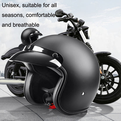 BYB 701 All Seasons Retro Motorcycle Helmet, Size: M(Bright Black) - In Car by BYB | Online Shopping UK | buy2fix