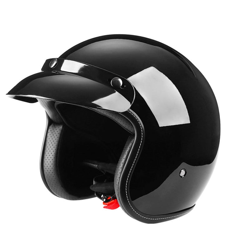 BYB 701 All Seasons Retro Motorcycle Helmet, Size: XL(Bright Black) - In Car by BYB | Online Shopping UK | buy2fix