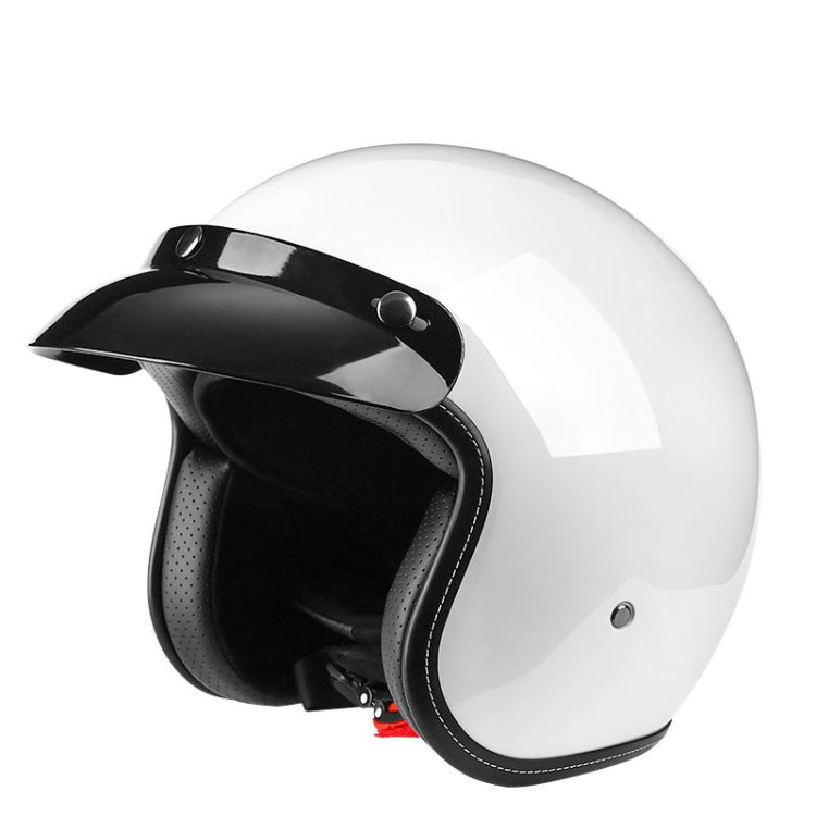 BYB 701 All Seasons Retro Motorcycle Helmet, Size: XXL(Bright White) - In Car by BYB | Online Shopping UK | buy2fix