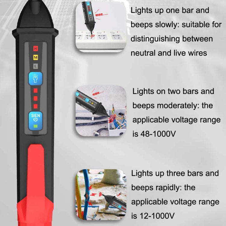 PT202A Digital Display Test Pen Multi-Function Non-Contact Household Intelligent Induction Tester - Voltage Detector by buy2fix | Online Shopping UK | buy2fix