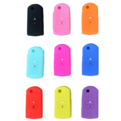 For Mazda M6/CX-5 2pcs Remote Control Folding 2 Button Silicone Case(Luminous Blue) - In Car by buy2fix | Online Shopping UK | buy2fix