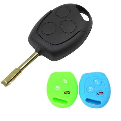 For Ford Transit/Focus 2pcs 3-Button Silicone Key Protector(New Green) - In Car by buy2fix | Online Shopping UK | buy2fix