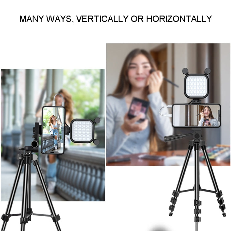 KIT-15LM Tripod Fill Light With Microphone Vlogging Kit  For Live Phone Recording(Black) - Consumer Electronics by buy2fix | Online Shopping UK | buy2fix