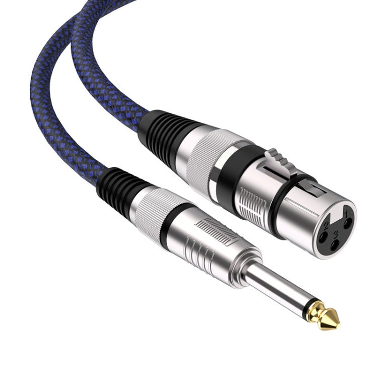 0.5m Blue and Black Net TRS 6.35mm Male To Caron Female Microphone XLR Balance Cable -  by buy2fix | Online Shopping UK | buy2fix