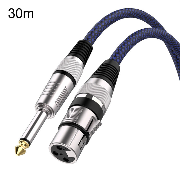 30m Blue and Black Net TRS 6.35mm Male To Caron Female Microphone XLR Balance Cable -  by buy2fix | Online Shopping UK | buy2fix