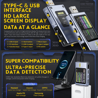 FNIRSI FNB58 USB Voltage Ammeter TYPE-C Fast Charge Power Tester, Specification: Without Bluetooth -  by FNIRSI | Online Shopping UK | buy2fix