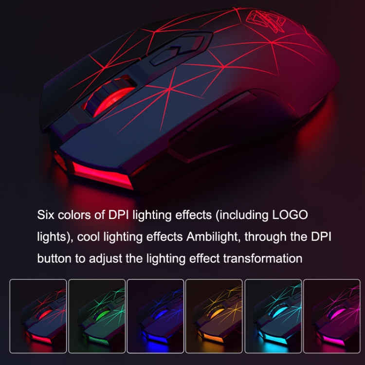 Ajazz AJ52PRO 8 Keys Three-mode Bluetooth/Wireless/Wired RGB Gaming Mouse(AJ52PRO Star Black Edition) - Wireless Mice by Ajazz | Online Shopping UK | buy2fix