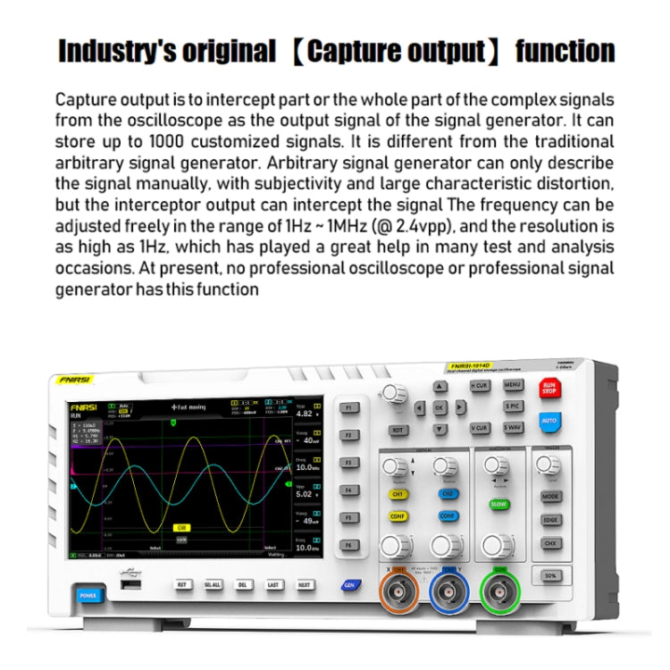 FNIRSI 1014D +P4100 Probe 2 in 1 Dual-channel 100M Bandwidth Digital Oscilloscope 1GS Sampling Signal Generator, US Plug -  by FNIRSI | Online Shopping UK | buy2fix