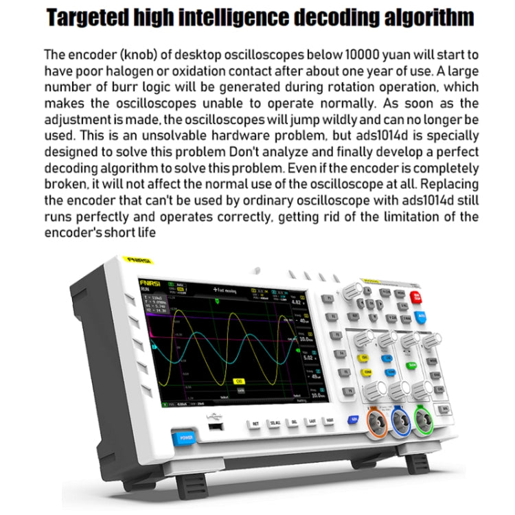 FNIRSI 1014D +P4100 Probe 2 in 1 Dual-channel 100M Bandwidth Digital Oscilloscope 1GS Sampling Signal Generator, US Plug -  by FNIRSI | Online Shopping UK | buy2fix