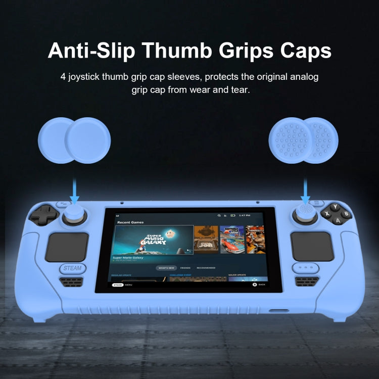 For Steam Deck Game Controller Soft Silicone Protective Cover Case With 4pcs Key Cap(Luminous Blue) - Accessories by buy2fix | Online Shopping UK | buy2fix