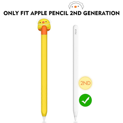 For Apple Pencil 2 AhaStyle PT-LC129 Pen Case Cartoon Silicone Protective Case(Chicken Yellow) - Pencil Accessories by AhaStyle | Online Shopping UK | buy2fix