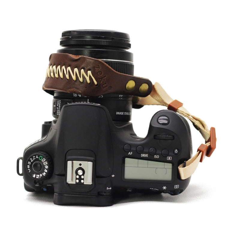 Zeku Retro Leather SLR Wristband Anti-drop Camera Wrist Strap without Camera(Coffee) - Camera Strap by buy2fix | Online Shopping UK | buy2fix