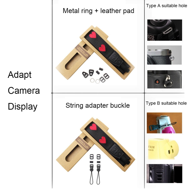 Embroidered Heart Pattern SLR Camera Strap Mirrorless Camera Love Lanyard(Classic 08-B-Transfer) - Camera Strap by buy2fix | Online Shopping UK | buy2fix