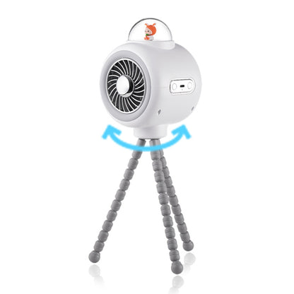 Baby Stroller Fan Home Mute Outdoor Cooling Portable Rabbit Octopus Fan With Shake Head (White) - Electric Fans by buy2fix | Online Shopping UK | buy2fix