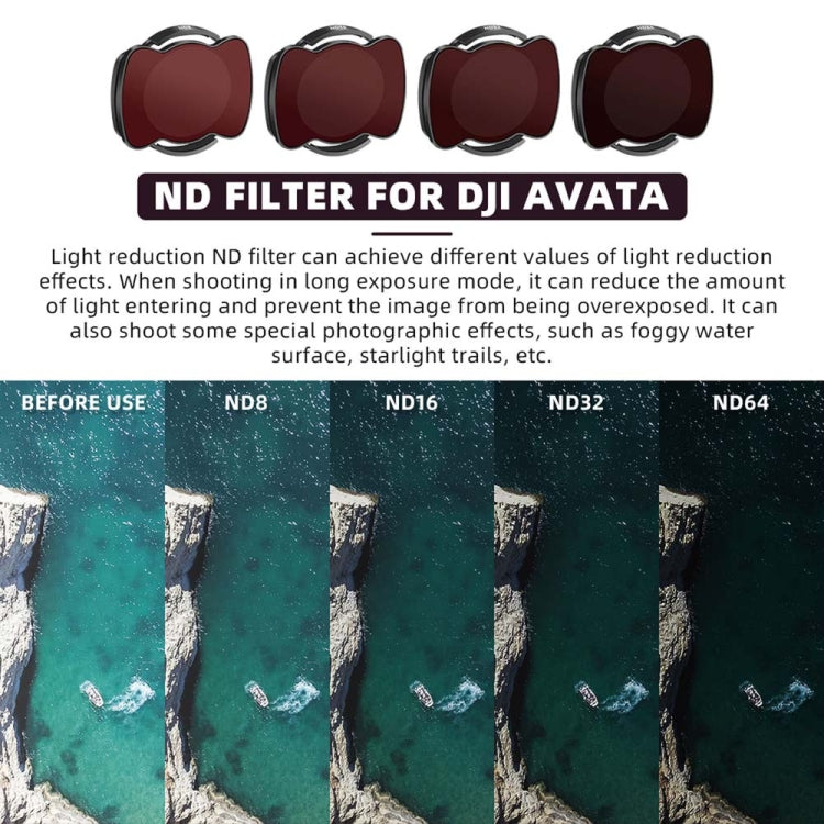 For DJI Avata RCSTQ Magnetic Filter Drone Accessories 4 In 1 ND8+ND16+ND32+ND64 -  by RCSTQ | Online Shopping UK | buy2fix