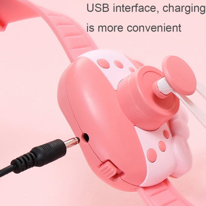 1158 Cartoon Shape Children Watch Fan USB Charging Portable Wrist Mini Fan(Pink Blue) - Electric Fans by buy2fix | Online Shopping UK | buy2fix