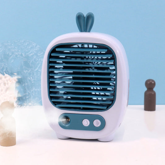 1315 Spray Humidification Hydrating Cartoon Fan USB Charging Desktop Fan(Bunny Blue) - Electric Fans by buy2fix | Online Shopping UK | buy2fix