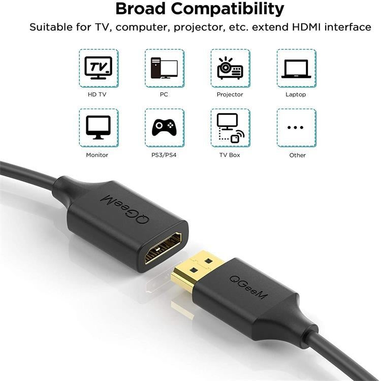 QGeeM QG-HD19 4K HDMI 2.0 Extension Cable Supports 3D, HD, 2160p, Compatible With Roku Fire Stick 1.8m Length - Cable by QGeeM | Online Shopping UK | buy2fix