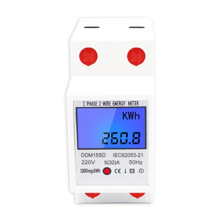 DDM15SD 15 (60) A Single-phase Multi-function Rail Meter with Backlight LCD Display - Current & Voltage Tester by buy2fix | Online Shopping UK | buy2fix