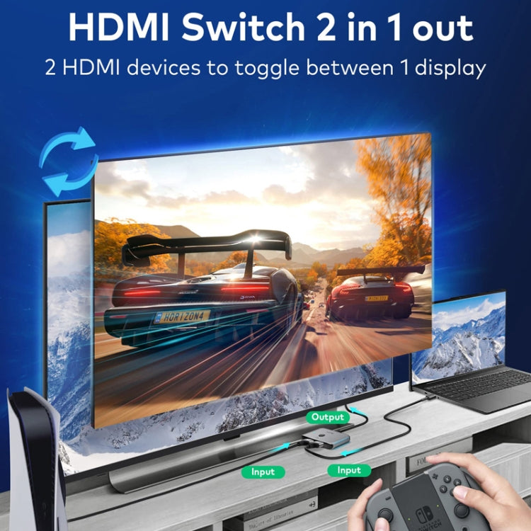 llano LCTS502G HDMI 2 In 1 Out Converter Version 2.1 8K Ultra HD Video - Switch by llano | Online Shopping UK | buy2fix
