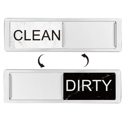 Dishwasher Magnet Clean Dirty Sign Double-Sided Refrigerator Magnet(Silver White Black Marble) - Dish Washers & Accessories by buy2fix | Online Shopping UK | buy2fix