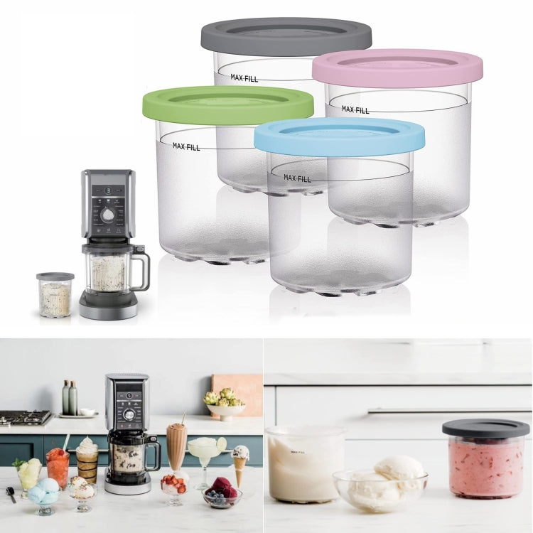 For Ninja NC299AMZ NC300 Ice Cream Storage Containers with Lids, Speci: 2 Cups - Kitchen Machine Accessories by buy2fix | Online Shopping UK | buy2fix