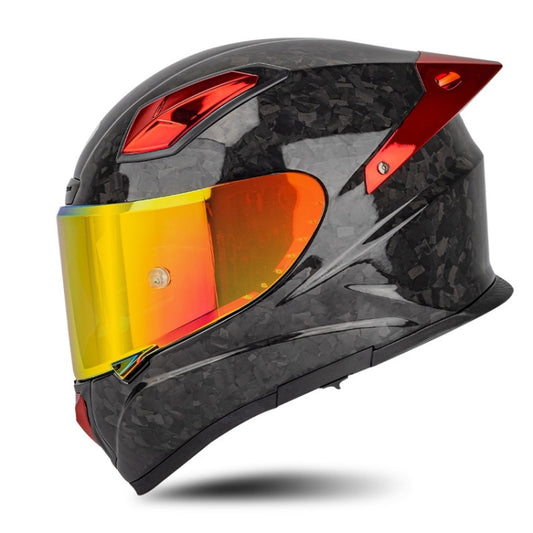 SOMAN Four Seasons Full Cover Motorcycle Helmet, Size: L(Cheetah Print Red) - Helmets by SOMAN | Online Shopping UK | buy2fix