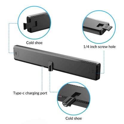 APEXEL APL-FL06 Portable Square Strip Live Video Conferencing Fill Light - Selfie Light by APEXEL | Online Shopping UK | buy2fix