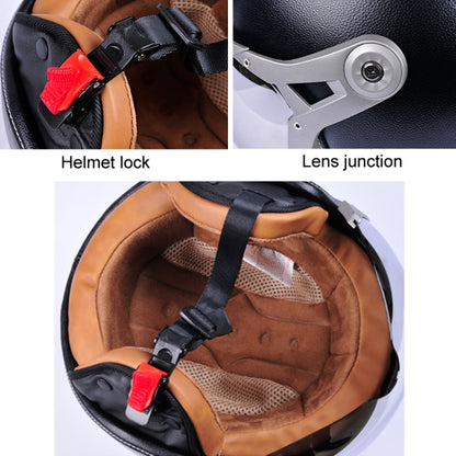 GXT Electric Vehicle Half Cover Four Seasons Retro Helmet, Size: XL(Black White) - Helmets by GXT | Online Shopping UK | buy2fix