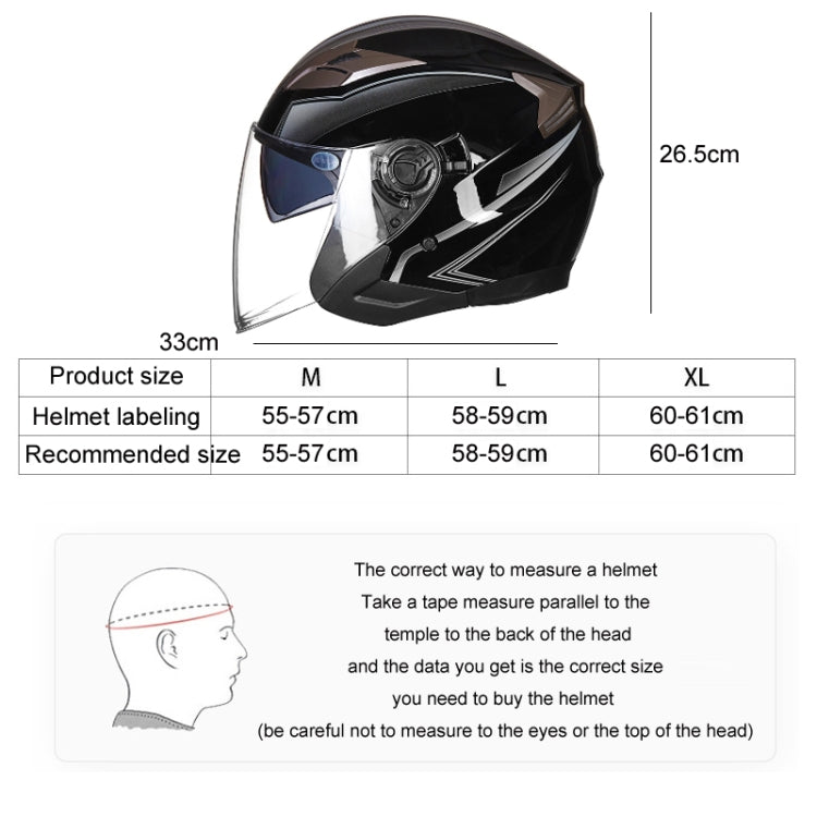 GXT 708 Electric Vehicle Dual Lens Helmet Four Seasons Safety Helmet, Size: M(Bright Black Red) - Helmets by GXT | Online Shopping UK | buy2fix