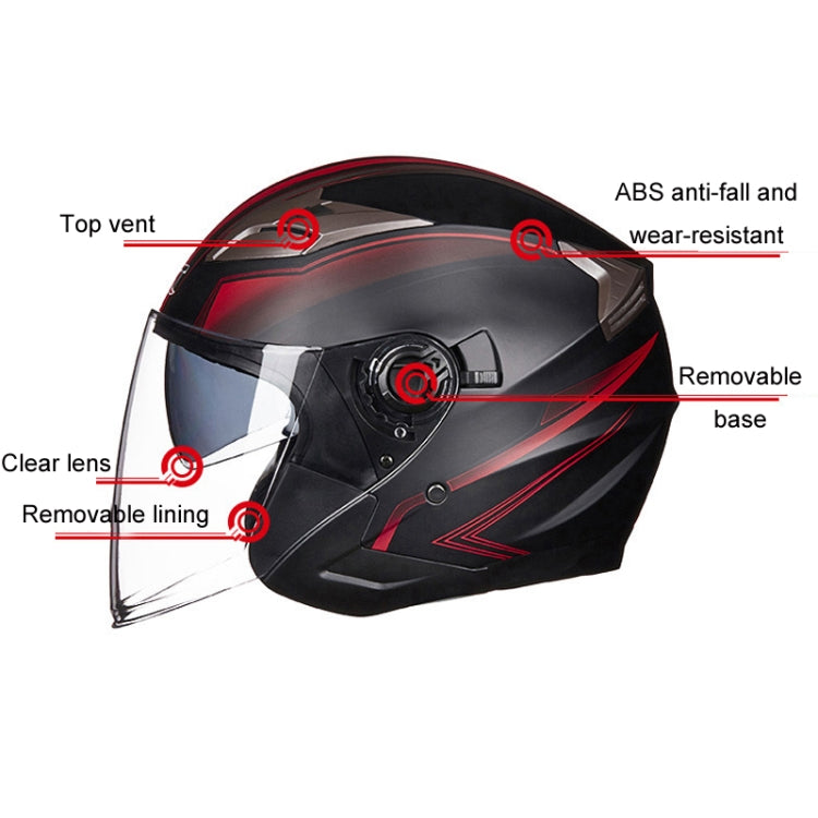 GXT 708 Electric Vehicle Dual Lens Helmet Four Seasons Safety Helmet, Size: XL(Matte Black) - Helmets by GXT | Online Shopping UK | buy2fix