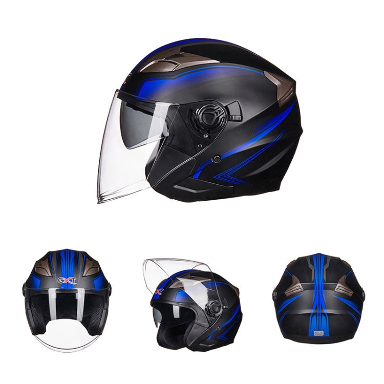 GXT 708 Electric Vehicle Dual Lens Helmet Four Seasons Safety Helmet, Size: L(Bright Black) - Helmets by GXT | Online Shopping UK | buy2fix