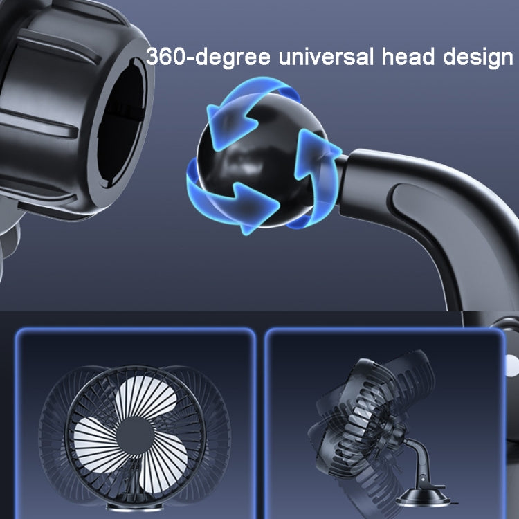 SUITU  12V/24V Mini Car Fan USB Charging Single Head Fan 360 Degree Cooling Fan, Style: Suction Cup Model - Heating & Fans by SUITU | Online Shopping UK | buy2fix