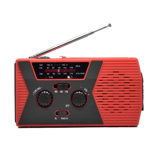 AM/FM/NoAA 2000mAh Emergency Radio Portable Hand Crank Solar Powered Radio(Red) - Radio Player by buy2fix | Online Shopping UK | buy2fix