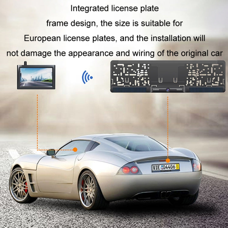 Solar Integrated License Plate Frame Vehicle Camera Wireless Reversing Display(RC03) - Rear View Cameras by buy2fix | Online Shopping UK | buy2fix