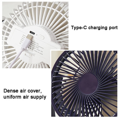 3-in-1 Electric Fan Wall Mounted Desktop Quiet Brushless Turbine Mini Fan, Style: USB Plug(Blue) - Electric Fans by buy2fix | Online Shopping UK | buy2fix