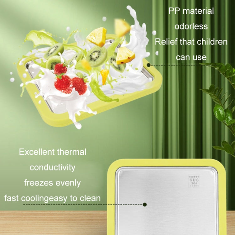 Mini Household Fried Yogurt Machine Children Homemade DIY Fried Ice Tray, Color: Stainless Steel White 26x21cm - Yogurt Machine by buy2fix | Online Shopping UK | buy2fix