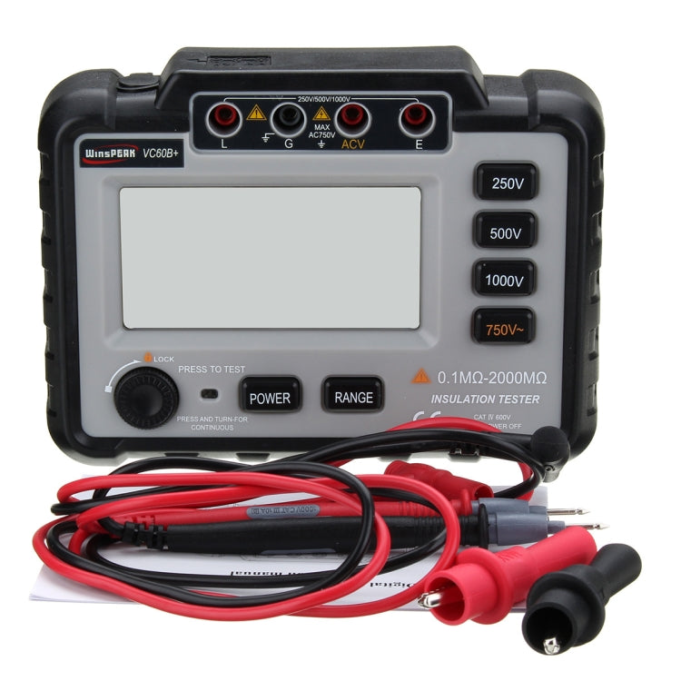 WinAPEX VC60B+ 250/500/1000V DC Digital Insulation Resistance Tester Megger MegOhm Meter - Battery & Resistance Tester by WinAPEX | Online Shopping UK | buy2fix