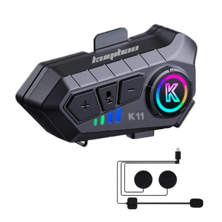 KUQIBAO K11 Motorcycle Helmet Waterproof Subwoofer Bluetooth Headphones(Hard Microphone) - Motorcycle Walkie Talkie by KUQIBAO | Online Shopping UK | buy2fix