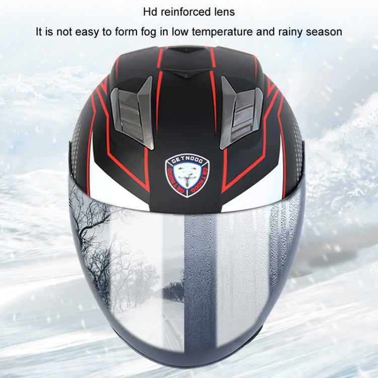 KUQIBAO Motorcycle Smart Bluetooth Sun Protection Double Lens Safety Helmet, Size: XXL(White Phantom Fiber+Black Tail) - Helmets by KUQIBAO | Online Shopping UK | buy2fix