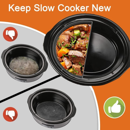 For Crockpot 6QT Slow Cooker Silicone Liners Divider Reusable Leak Proof Mats, Spec: Gray  4 Compartments - Kitchen Machine Accessories by buy2fix | Online Shopping UK | buy2fix