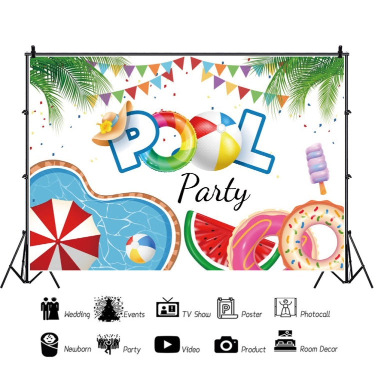 80x120cm Summer Pool Party Decoration Backdrop Swimming Ring Photography Background Cloth(11418445) -  by buy2fix | Online Shopping UK | buy2fix