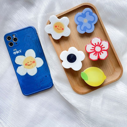 5pcs Sunflower Drip Glue Airbag Mobile Phone Holder(M108 Blue Pattern Multi-Blue Flower) - Ring Holder by buy2fix | Online Shopping UK | buy2fix